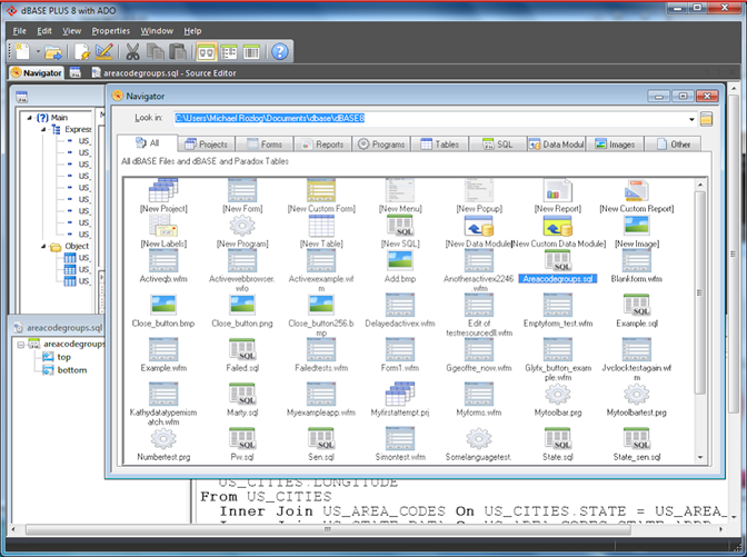 LaCie Rikiki:dBase:Dropbox:dBASE_PLUS_8:Screen Shots:Enhanced Project Navigation.png